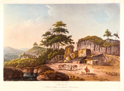 Kalkkiuunit. Näkymä Cliftonissa lähellä Bristolia, Gloucestershire, 1798. tekijältä John Hassell