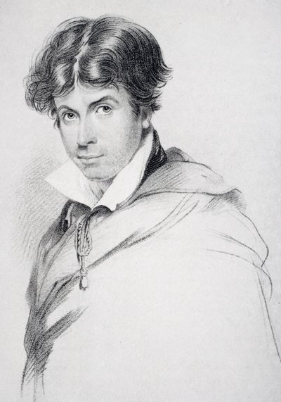 44-vuotias James Henry Leigh Hunt (1784-1859), kaiverrus Henri Meyer (1844-99) E.V Lucasin teoksesta Charles Lambin elämä, osa I, julkaistu 1905 tekijältä John Hayter