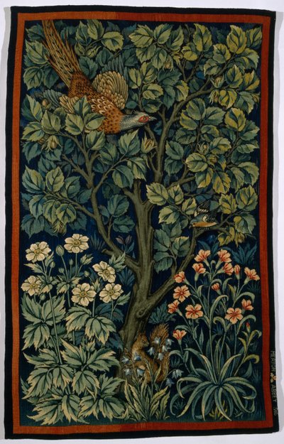 Kukkofasaani, valmistaja Morris & Co. 1916 tekijältä John Henry Dearle