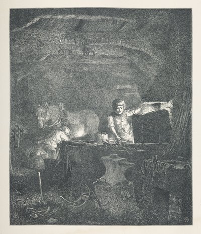 Levy 13. Seppä.  Luontokuvat. Kolmenkymmenen alkuperäisen kuvituksen sarja, jonka on piirtänyt J. H. Dellin puulle ja kaivertanut R. Paterson.  John Henry Dell tekijältä John Henry Dell