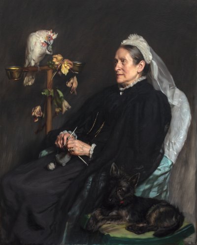 Vanha rouva ja hänen lemmikkinsä, poseeraa rouva William Sommerville tekijältä John Henry Lorimer