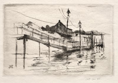 Footbridge, Bridgeport, Connecticut. tekijältä John Henry Twachtman