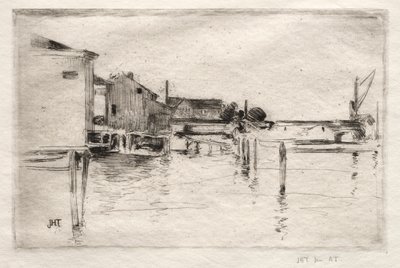 Dock, BridgePort, Connecticut. tekijältä John Henry Twachtman