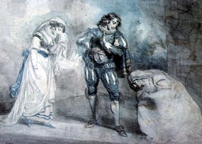 Pierre du Terrail, Chevalier de Bayard (1476-1524) lesken ja hänen tyttärensä kanssa tekijältä John Hodges Benwell