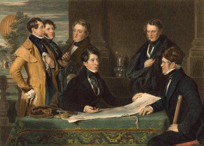 Konsultaatio ennen lentomatkaa Lontoosta Wellburgiin Nassaussa 7. marraskuuta 1836, pub. 1843 tekijältä John Hollins