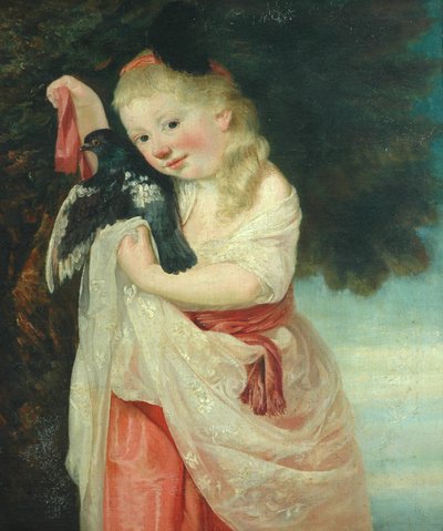 Tyttö linnun kanssa tekijältä John Hoppner