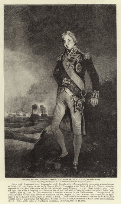 Horatio Nelson, varakreivi Nelson ja Duke of Bronte, KB, vara-amiraali tekijältä John Hoppner
