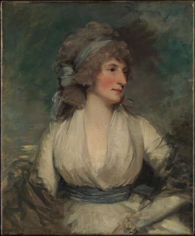 Naisen muotokuva; (kääntöpuolella, nykyään vuorauskankaan peittämä) tutkielma lapsen päästä tekijältä John Hoppner