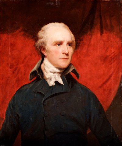 Muotokuva Rt. Hon. Thomas Grenville, M.P., puolipitkä, harmaa takki ja valkoinen kravatti tekijältä John Hoppner
