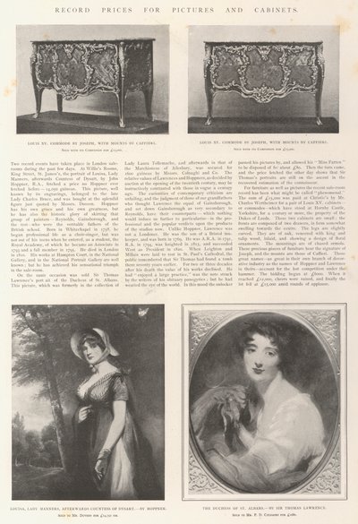 Ennätyshinnat kuville ja kaappeille tekijältä John Hoppner