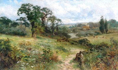 Shiplake on Thames Wargrave Hillsistä öljy kankaalle tekijältä John Horace Hooper