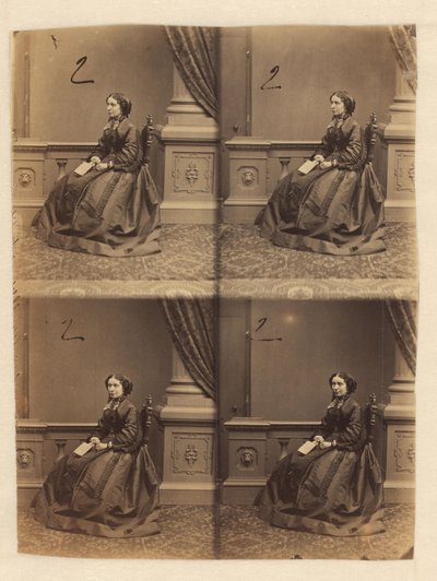 Leikkaamaton näytearkki, jossa on cartes-de-visite-muotokuvia tekijältä John Jabez Edwin Mayall