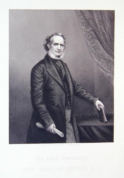 Oikea arvoisa Earl of Derby, "The Drawing-Room Portrait Gallery of Eminent Personages" tekijältä John Jabez Edwin Paisley (after) Mayall