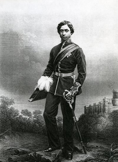 Albert Edward, Walesin prinssi, kaiverrus D.J. Pound valokuvasta, Lontoossa 1860 julkaistusta The Drawing-Room of Eminent Personages, Volume 2 tekijältä John Jabez Edwin Paisley Mayall