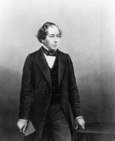 Benjamin Disraeli, kaivertanut D.J.Pound valokuvasta tekijältä John Jabez Edwin Paisley Mayall
