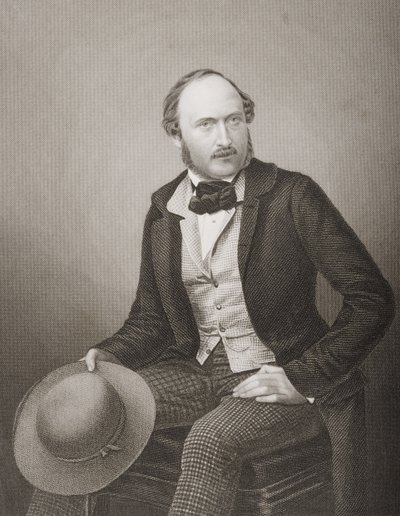 H.R.H. Prinssi Albert (1819-61) Ison-Britannian ja Irlannin prinssipuoliso, kaiverrus D.J. Pound valokuvasta, "The Drawing-Room of Eminent Personages, Volume 2", julkaistu Lontoossa, 1860 tekijältä John Jabez Edwin Paisley Mayall