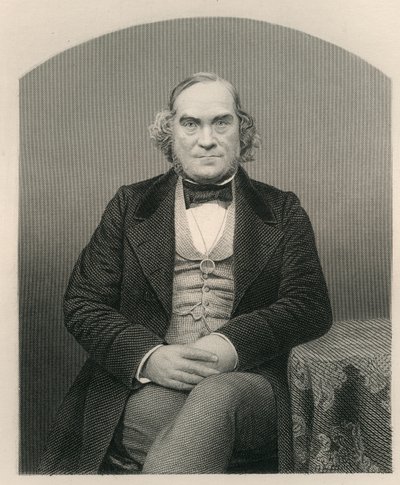 James Wilson, kaiverrus D.J. Pound valokuvasta, "The Drawing-Room of Eminent Personages, Volume 2", 1860 tekijältä John Jabez Edwin Paisley Mayall