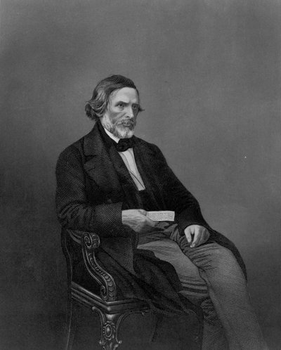 John Gibson Esq, "The Drawing Room Gallery of Eminent Personages" -kaiverrus D. J Pound tekijältä John Jabez Edwin Paisley Mayall