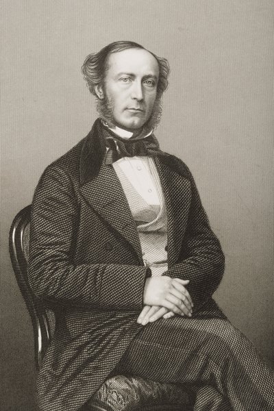 John Walter (1818-94), kaiverrus D.J. Pound valokuvasta, Lontoossa 1860 julkaistusta The Drawing-Room of Eminent Personages, Volume 2 tekijältä John Jabez Edwin Paisley Mayall