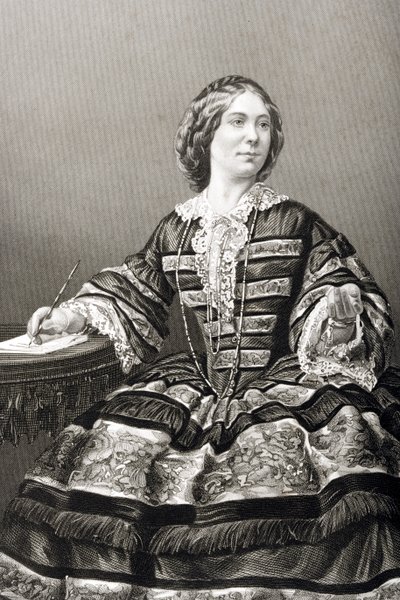 Neiti Amy Sedgwick (1830-97) kaiverrettu D.J. Pound valokuvasta, Lontoossa 1860 julkaistusta The Drawing-Room of Eminent Personages, Volume 2 tekijältä John Jabez Edwin Paisley Mayall