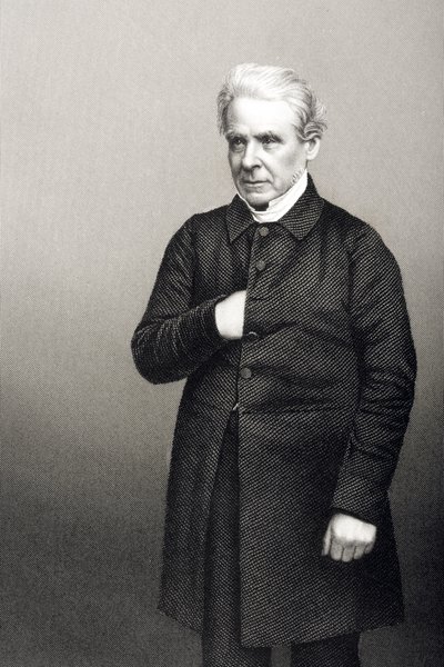 Pastori Thomas Dale (1797-1870) kaiverrettu D.J. Pound valokuvasta, Lontoossa 1860 julkaistusta The Drawing-Room of Eminent Personages, Volume 2 tekijältä John Jabez Edwin Paisley Mayall