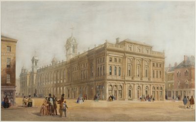 Town Hall, Newcastle upon Tyne (bc, lyijykynä ja wc paperille) tekijältä John Johnstone