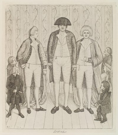 Charles Byrne; James Burnett, Lord Monboddo; William Richardson; John Bell; Baillie Kyd by John Kay tekijältä John Kay
