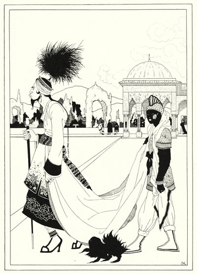 Kuvitus tarinaan Aladdin ja ihana lamppu (litho) tekijältä John Kettelwell