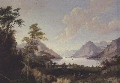 Maisema järven ja vuorten kanssa tekijältä John Knox
