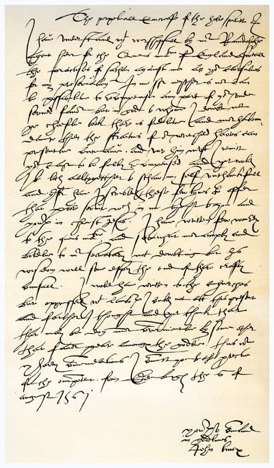 John Knoxin kirje Sir Nicholas Throgmortonille, 6. elokuuta 1561. tekijältä John Knox