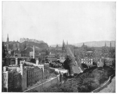 Edinburgh ja Scotts Monument, 1800-luvun lopulla tekijältä John L. Stoddard