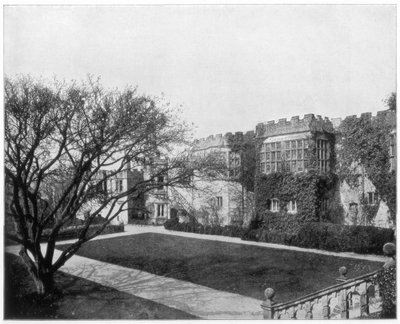Haddon Hall lähellä Bakewellia, Derbyshire, Englanti, 1800-luvun loppu. tekijältä John L. Stoddard
