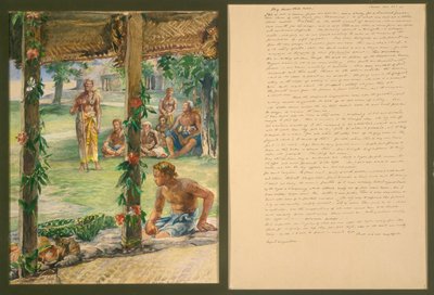 Ruokalahjojen esittely Manonon saarella Samoalla tekijältä John La Farge