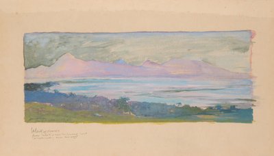 Moorean saari katselee salmen toisella puolella Tahitista, tammikuu 1891, 1891. tekijältä John La Farge