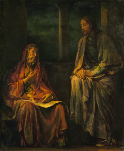 Nikodeemuksen vierailu Kristuksen luona, 1880. tekijältä John La Farge