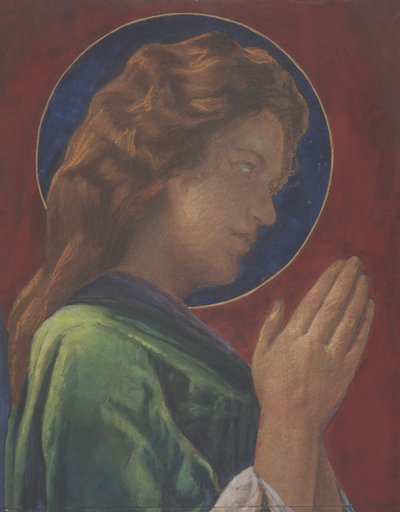 Pyhä (pastelli ja akvarelli vanerille kiinnitetylle paperille) tekijältä John La Farge or Lafarge