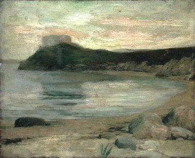 Study of Evening Light, Fort Dumpling, Newport Harbor (öljy kankaalle) tekijältä John La Farge or Lafarge