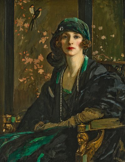 Nainen mustassa ja vihreässä: Freda Dudley Ward tekijältä John Lavery