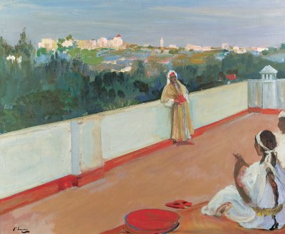 Evening on the House Top, Tanger (öljy kankaalle) tekijältä John Lavery