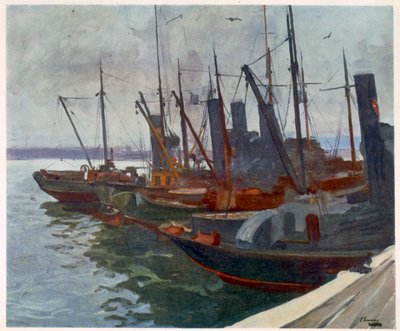 Miinaharavat satamassa, brittiläisiltä taiteilijoilta rintamalla, Länsirintaman jatko, 1918 tekijältä John Lavery