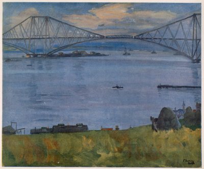 The Forth Bridge, 1914, teoksesta British Artists at the Front, jatkoa teoksesta The Western Front, 1918. tekijältä John Lavery