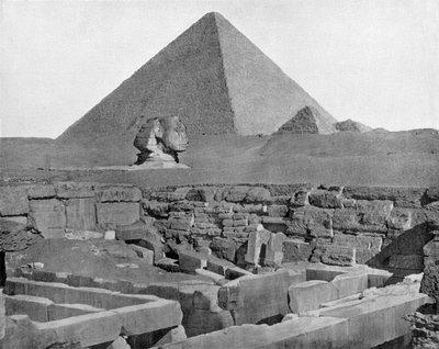 Gizehin pyramidit ja sfinksi Egyptissä (m/w kuva) tekijältä John Lawson Stoddard
