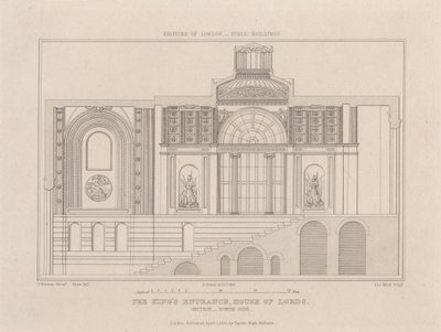 Kuninkaan sisäänkäynti, House of Lords tekijältä John Le Keux