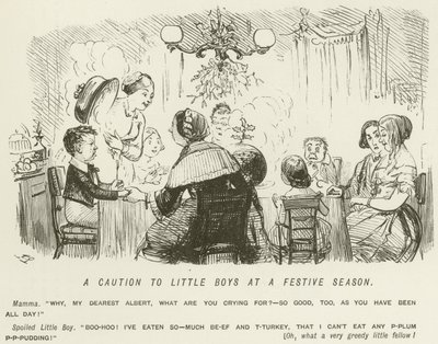 Varoitus pienille pojille juhlakaudella tekijältä John Leech