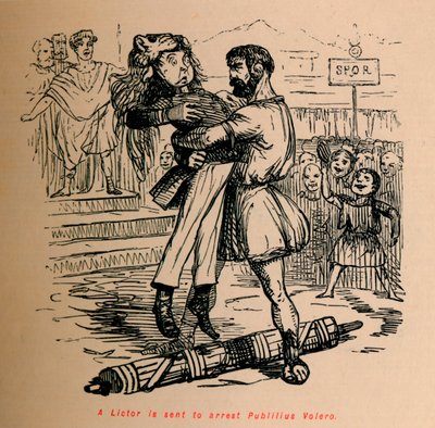 Lictor lähetetään pidättämään Publilius Volero, 1852 tekijältä John Leech