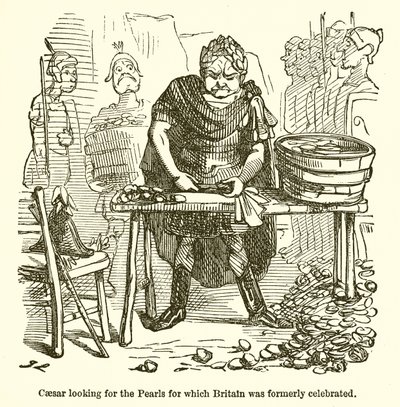 Caesar etsi helmiä, joista Britannia oli ennen kuuluisa... tekijältä John Leech