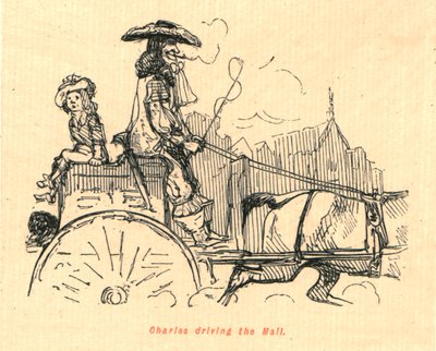 Charles ajaa kauppakeskusta, 1897. tekijältä John Leech