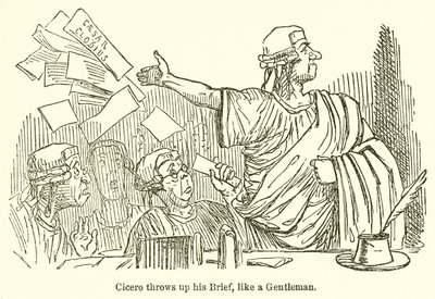 Cicero oksentaa pikkuhousunsa kuin herrasmies tekijältä John Leech