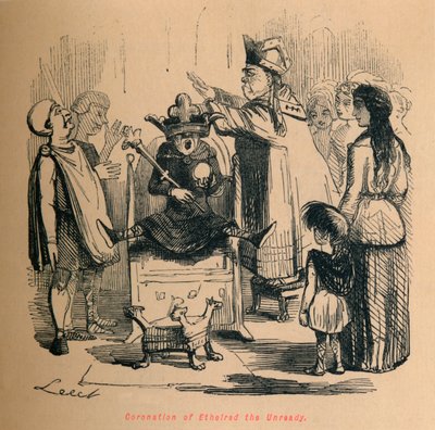 Ethelred The Unreadyn kruunajaiset, c1860, c1860 tekijältä John Leech