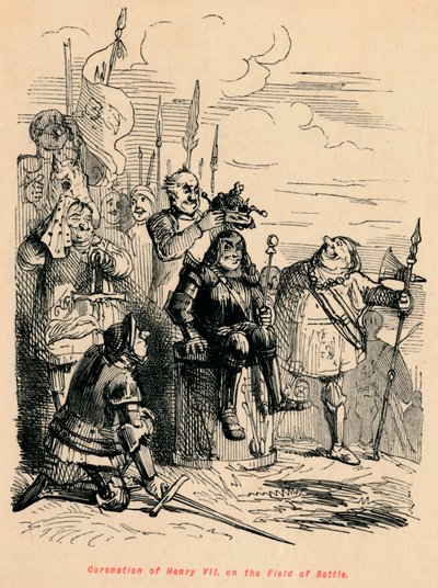 Henrik VII:n kruunaus taistelukentällä, tekijältä John Leech